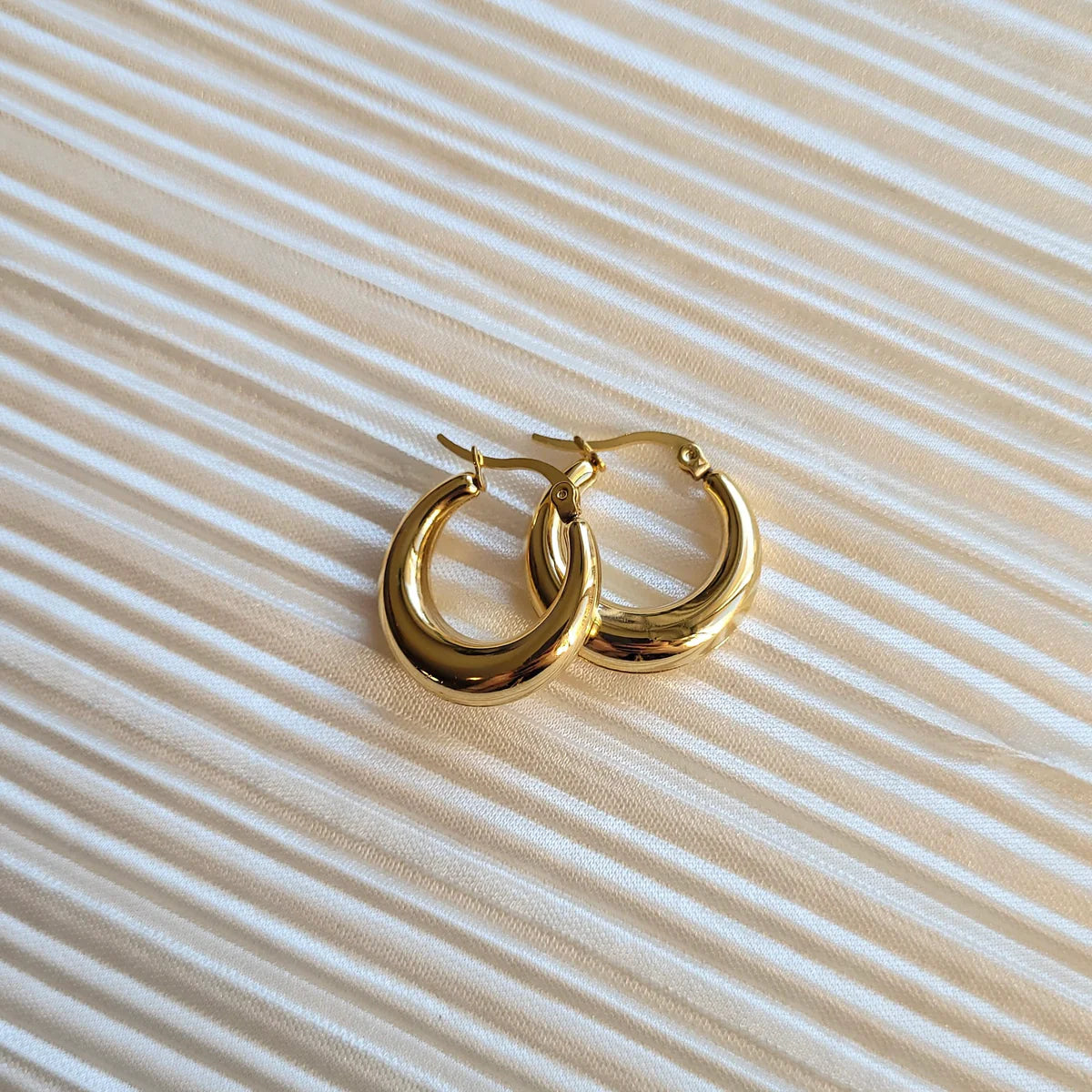 Boucles D'oreilles Chunky Hoops Or