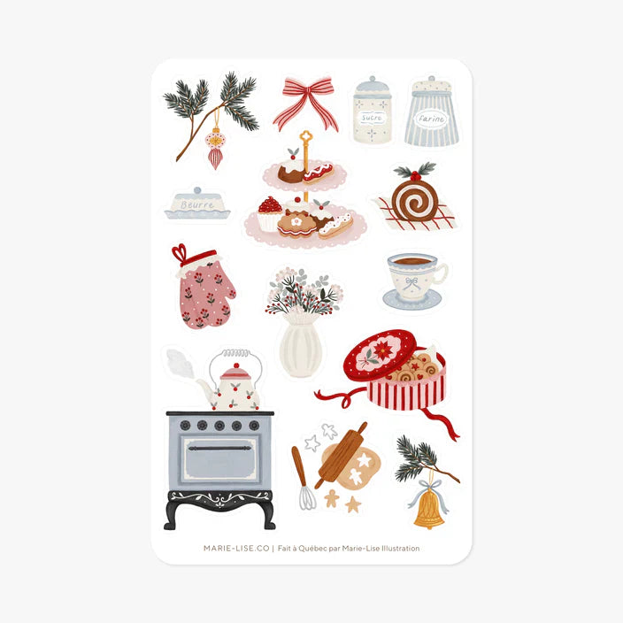 Autocollants Cuisine De Noel Illustrée Par Marie-Lise