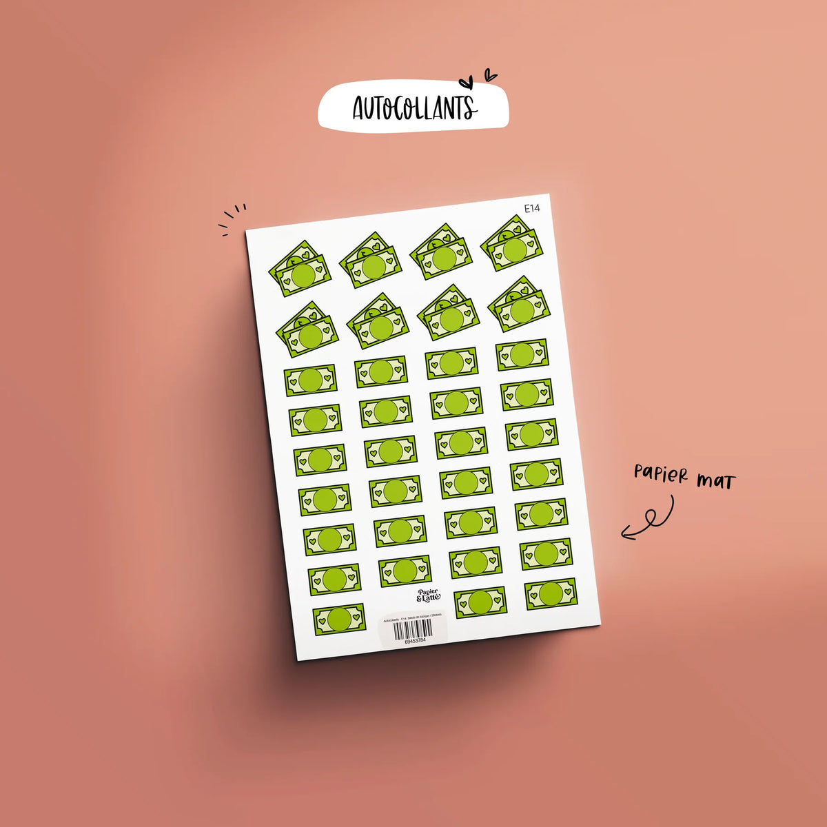 Autocollant E14 billets De Banques