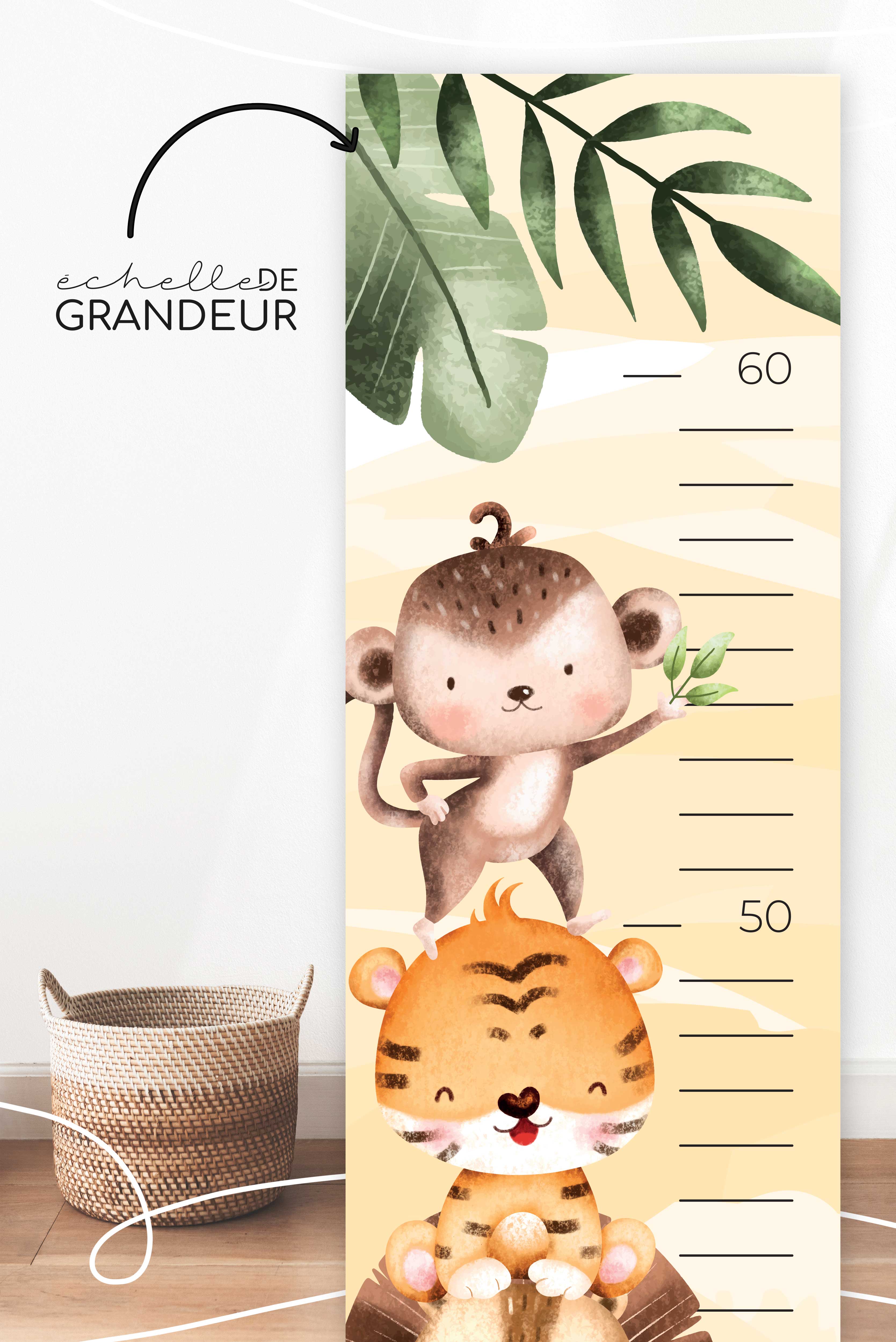 Échelle De Grandeur Mini Safari Et Support En Bois Magnétique