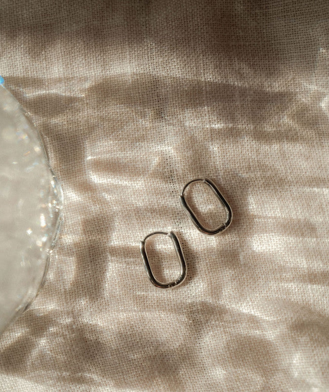 Boucles D'oreilles Anneaux Minimalistes Argent