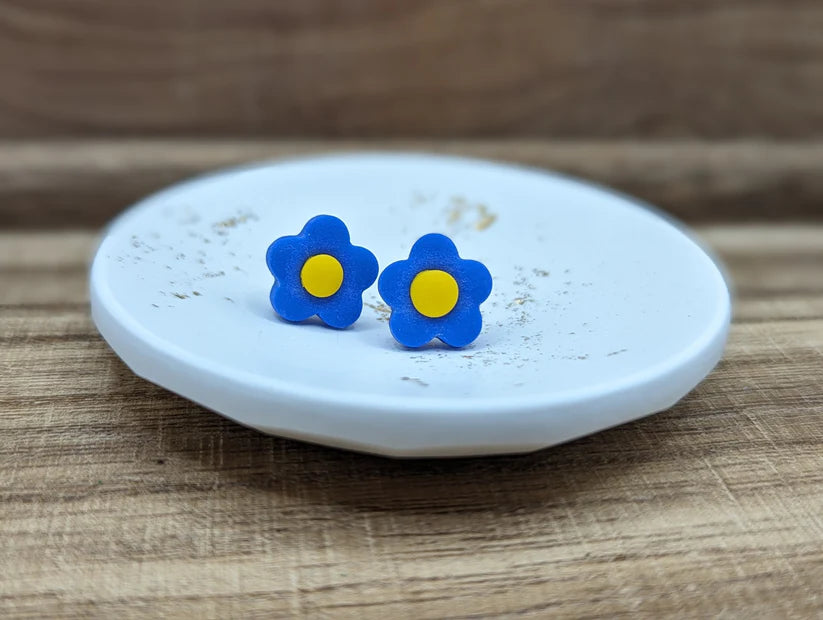 Studs Fleurs Bleues