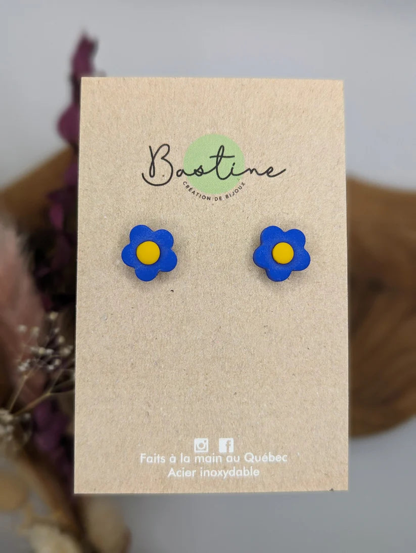 Studs Fleurs Bleues