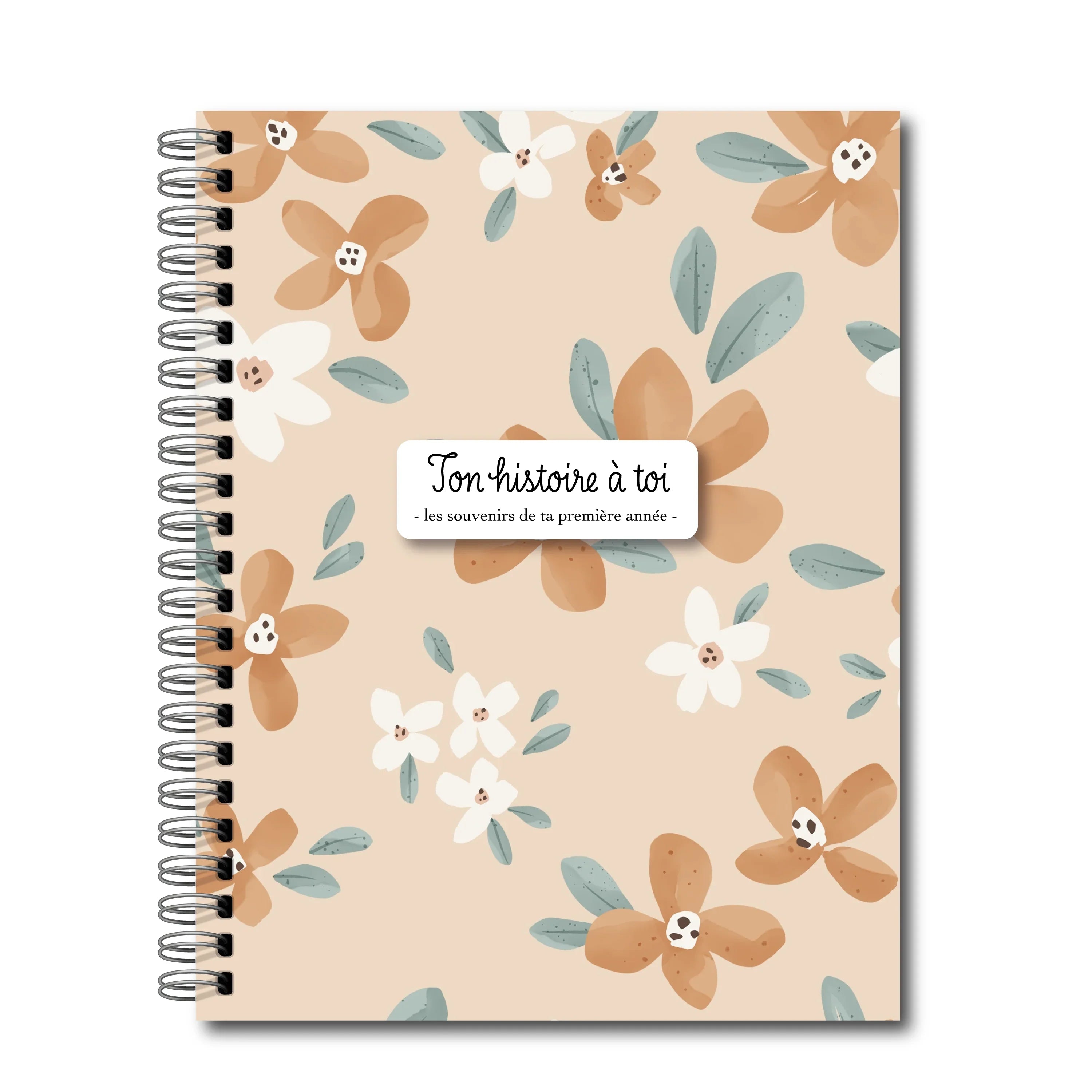 Livre De Naissance Souple Fleurs Oranges