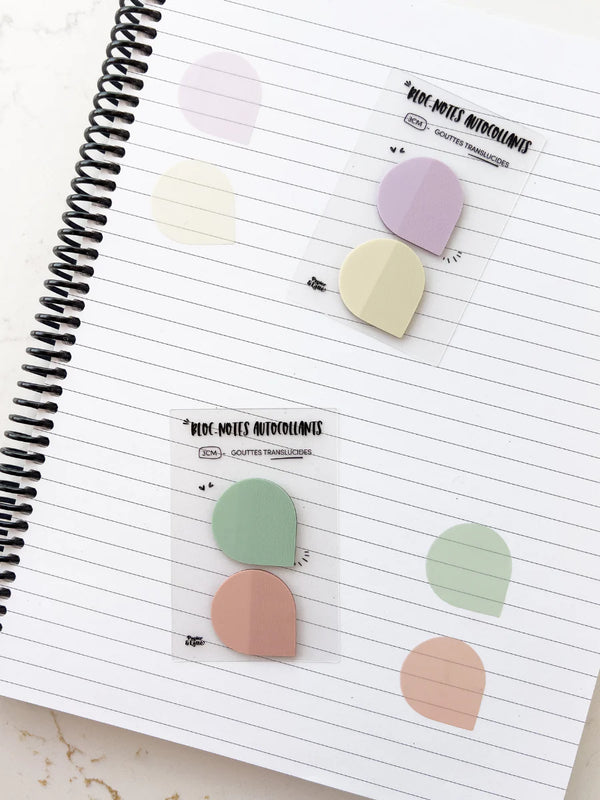 Bloc-Notes Autocollants Translucides Duo De Gouttes - 05