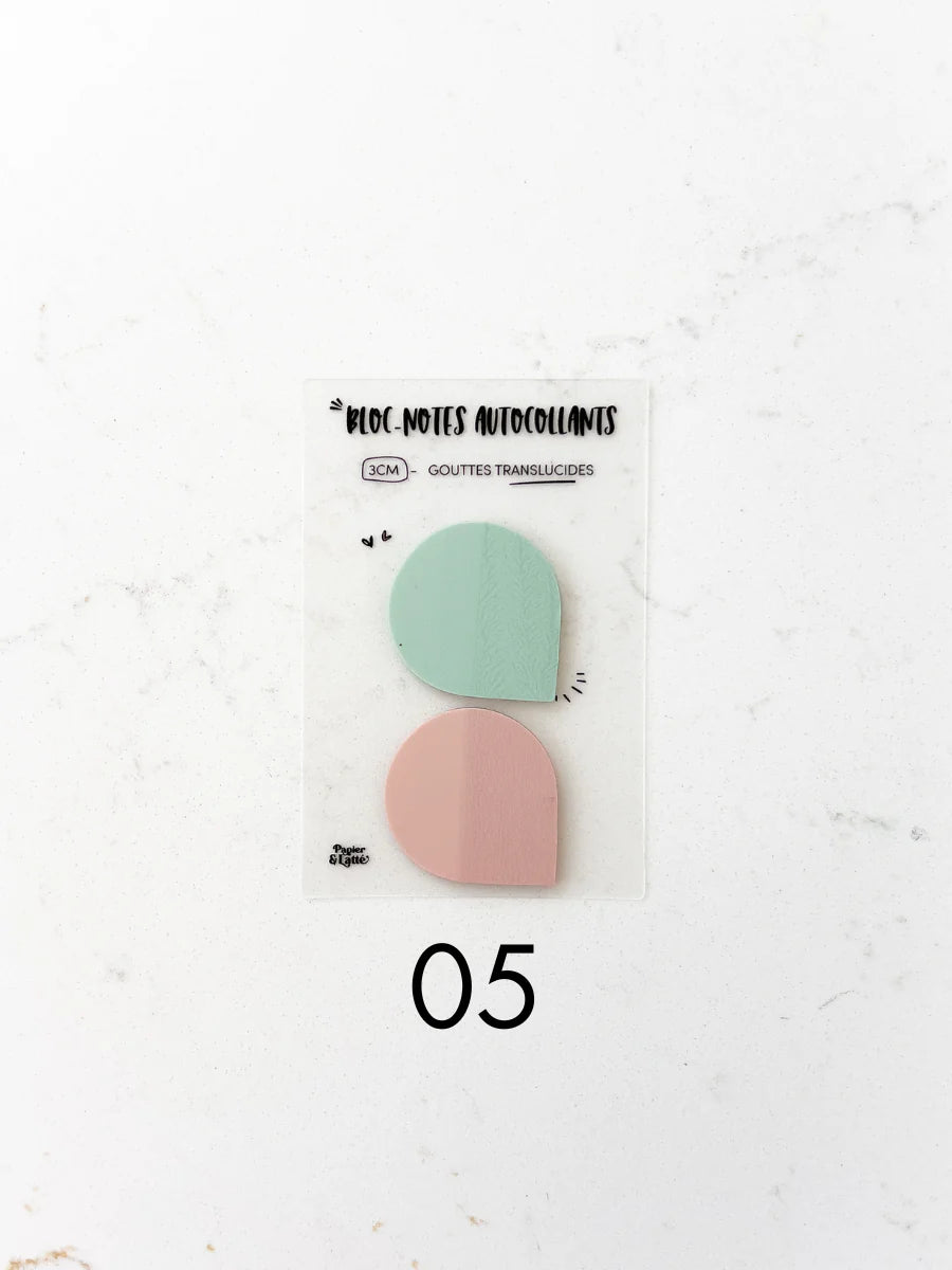 Bloc-Notes Autocollants Translucides Duo De Gouttes - 05