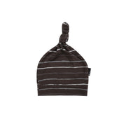 Bonnet Noué Charcoal Stripes 0-6 Mois