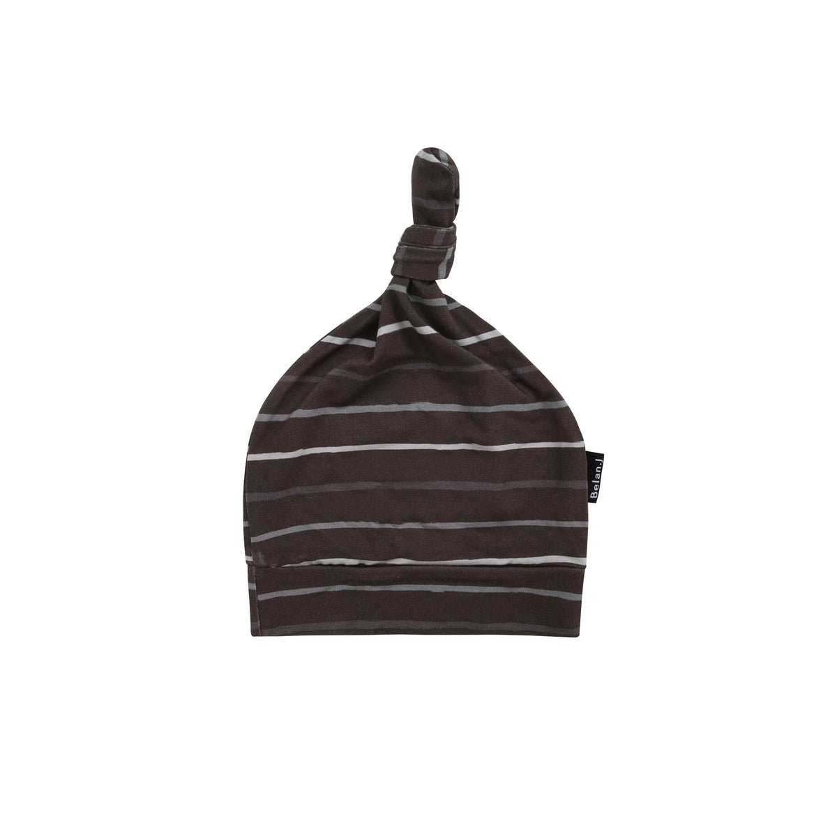 Bonnet Noué Charcoal Stripes 0-6 Mois