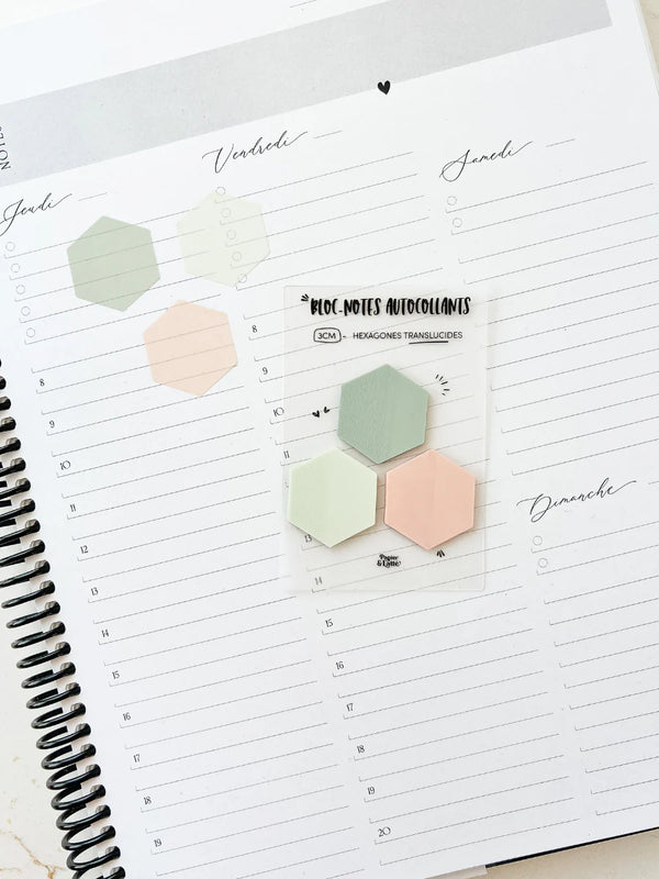 Bloc-Notes Autocollants Translucides Trio D'hexagones - 01