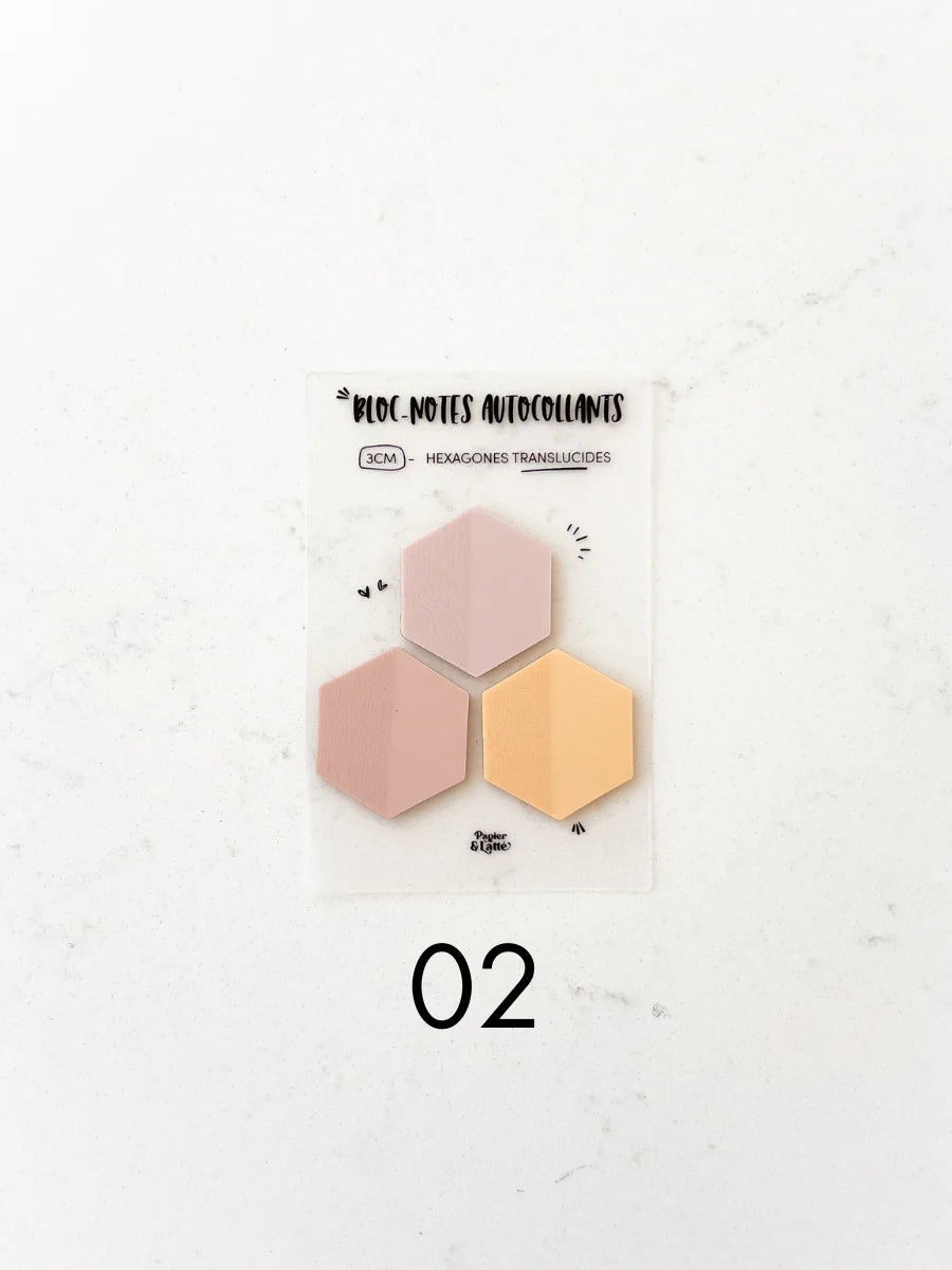 Bloc-Notes Autocollants Translucides Trio D'hexagones - 02