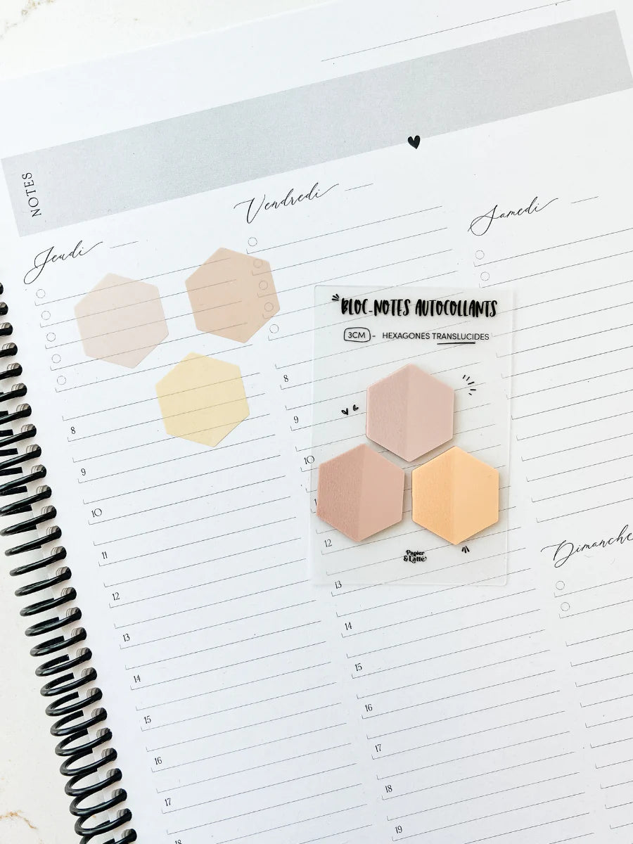 Bloc-Notes Autocollants Translucides Trio D'hexagones - 02