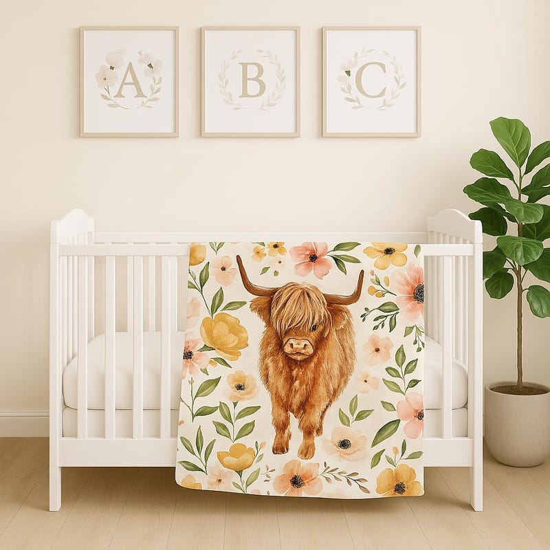 Doudou Bassinette Vache Highland