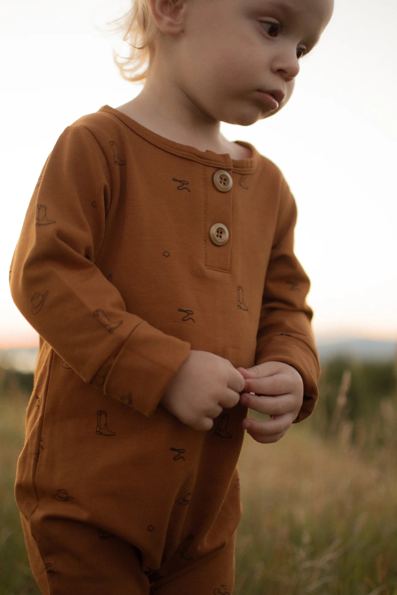 Onesie Évolutif Caramel Motif Country