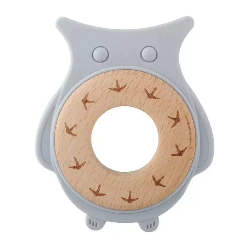 Jouet De Dentition Hibou Gris