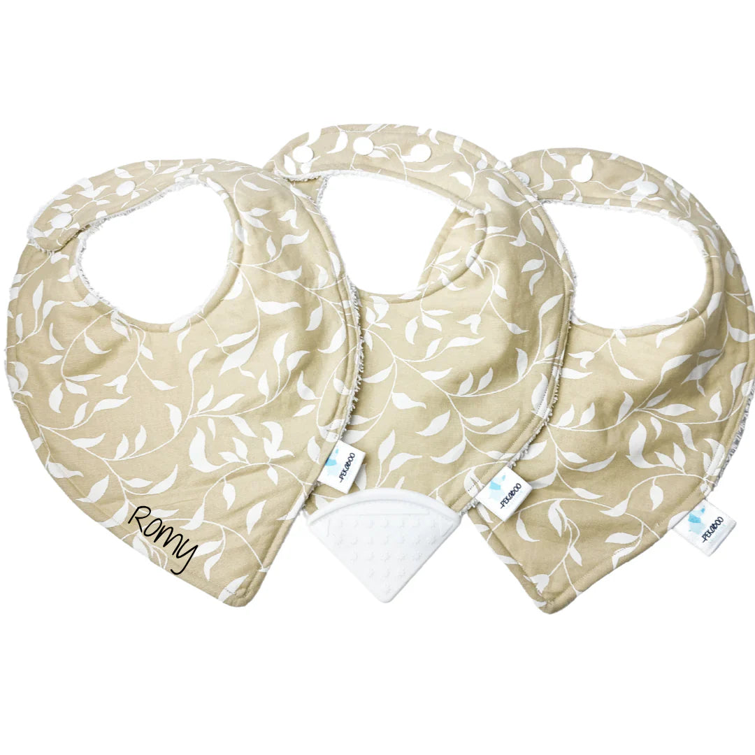 Bavoir Feuillage Beige
