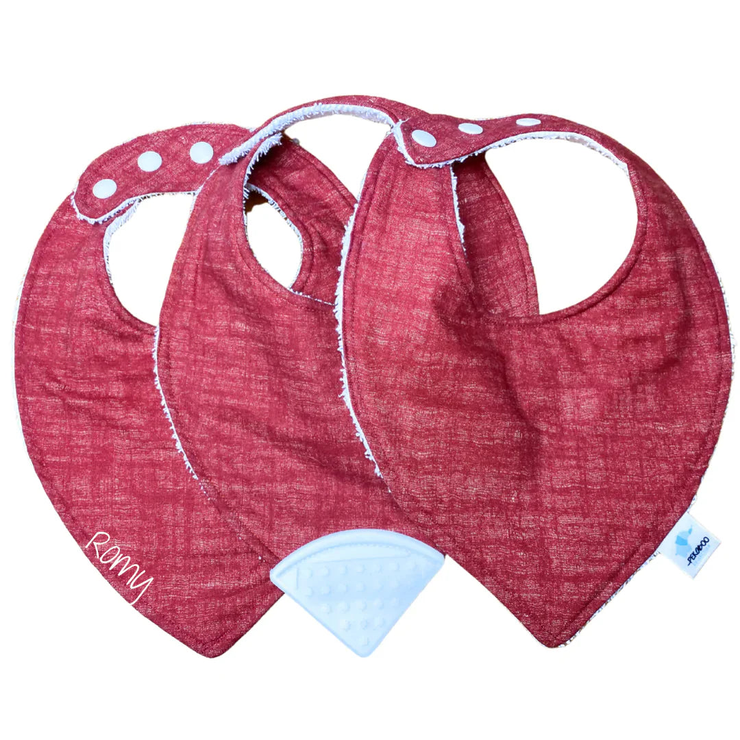 Bavoir Dentition Motif Rouge
