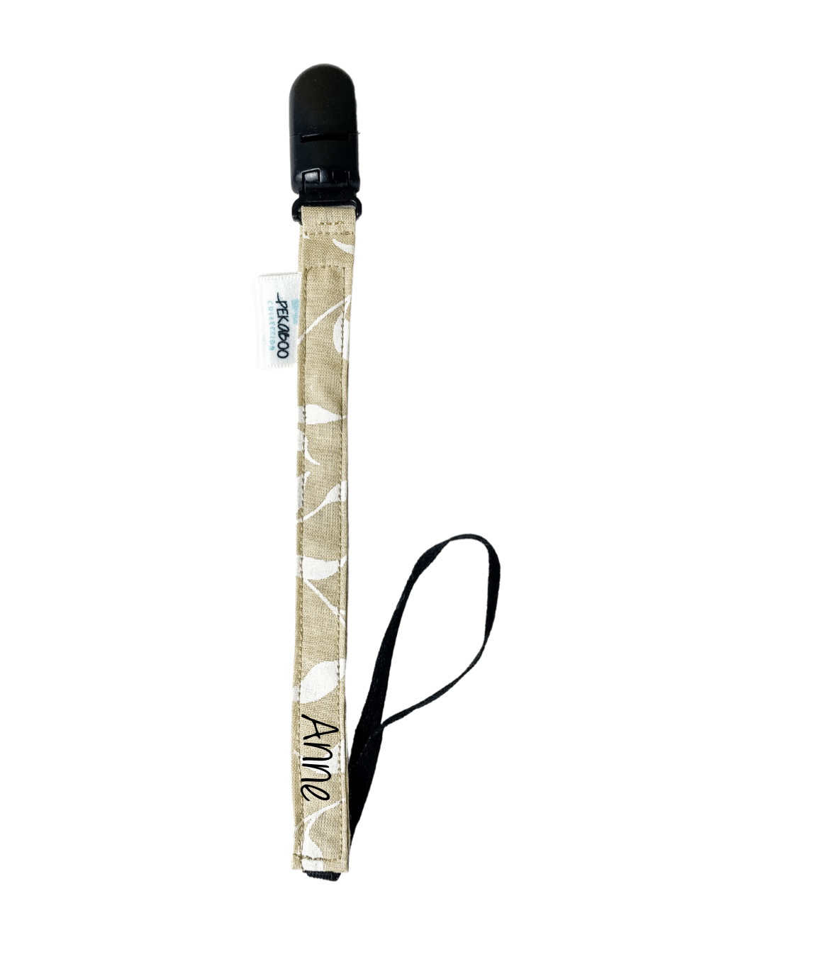 Attache-Suce Feuillus Beige & Blanc (Noir)