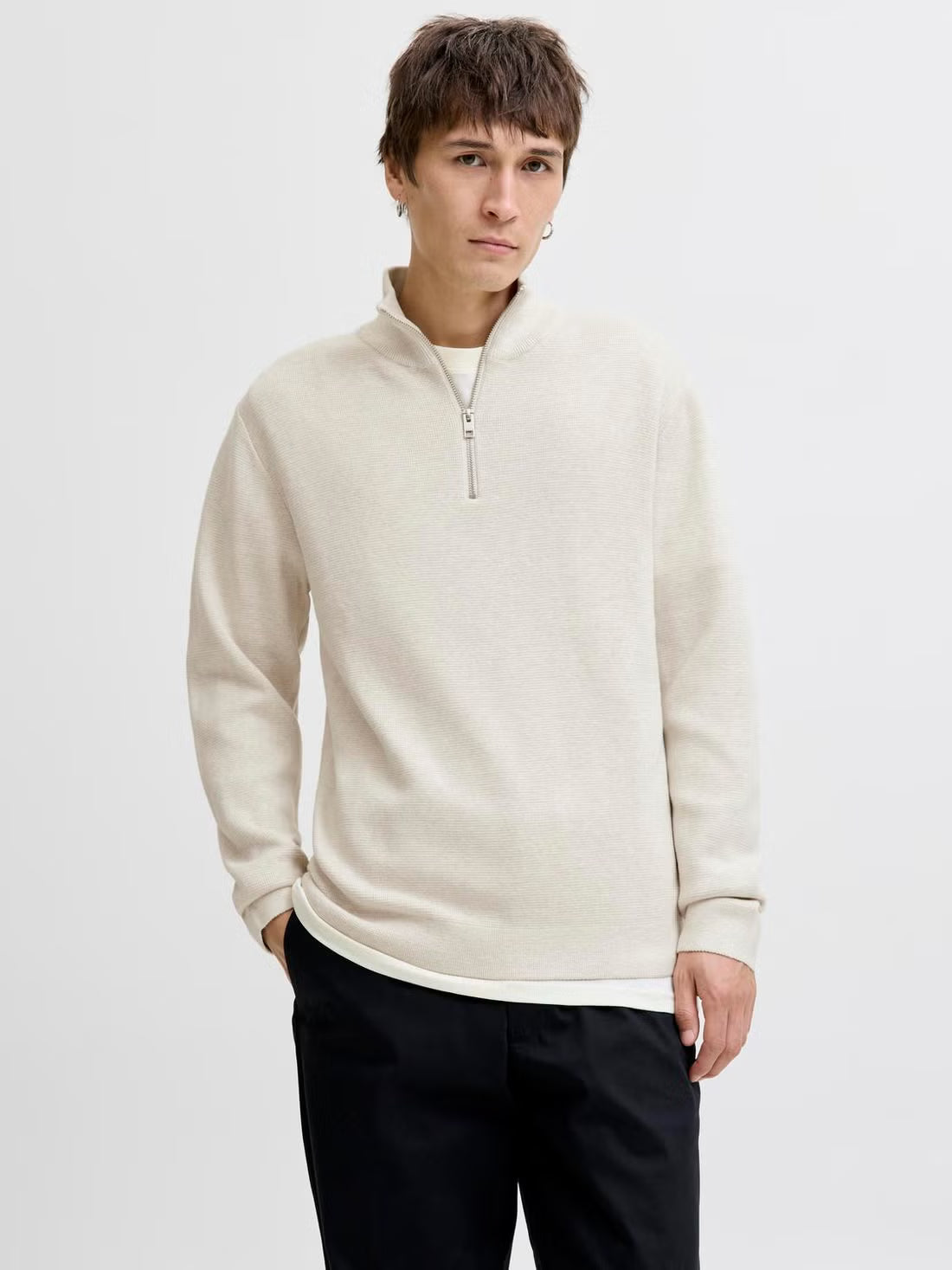 Chandail Zip Up Jjmilano Cloud Dancer