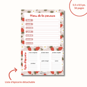 Bloc-Notes Menu/Épicerie Fraises