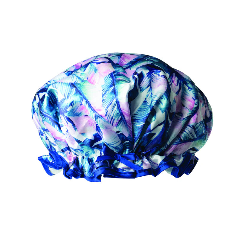 Bonnet Douche Bleu Tropicale
