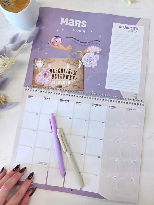 Calendrier Mural 2026 - Bilingue - Lunaire