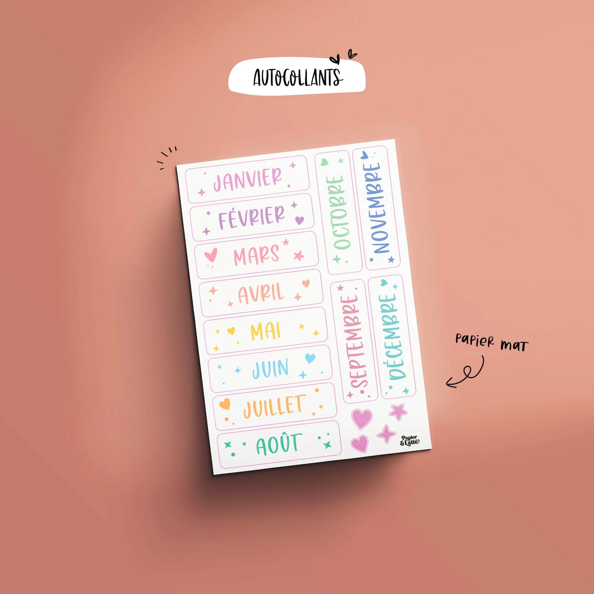 Autocollant - Mois -  Kawaii