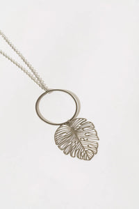 Collier Monstera Argent