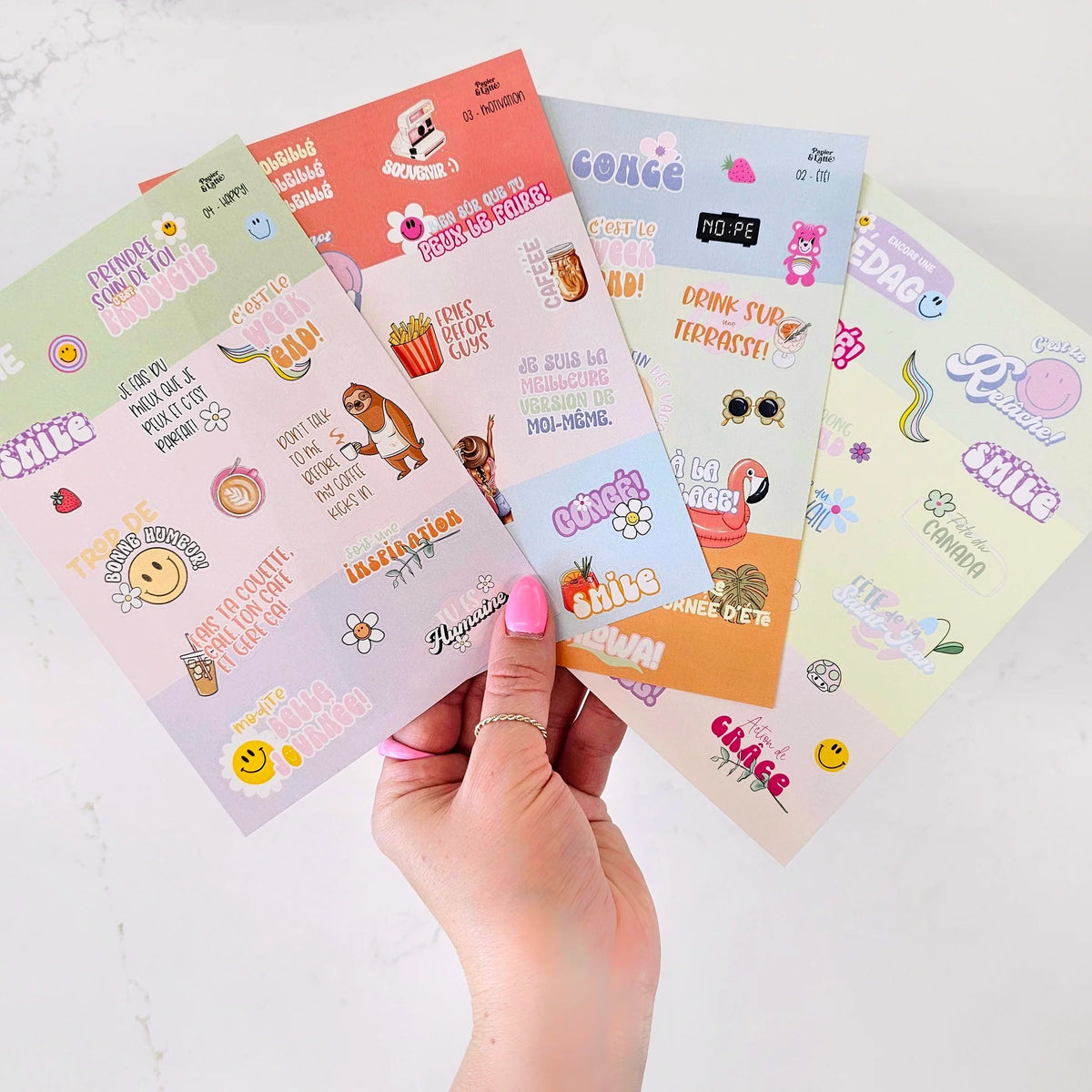 Autocollant Collection Mots - Ensembles De 4 Feuilles