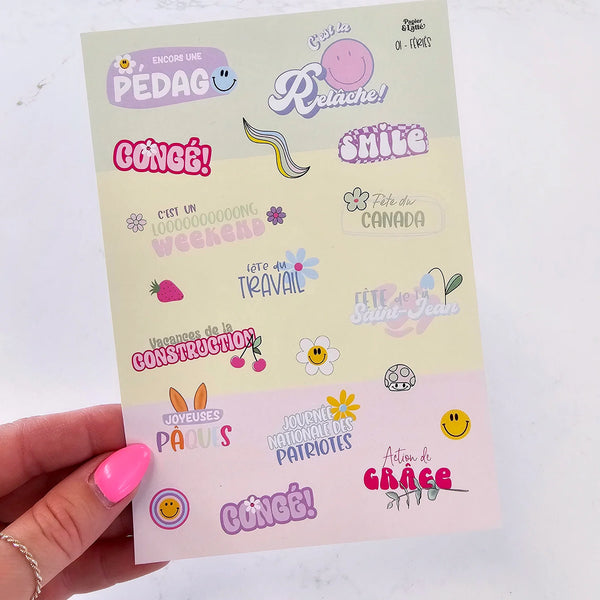 Autocollant Collection Mots - Ensembles De 4 Feuilles