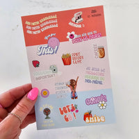 Autocollant Collection Mots - Ensembles De 4 Feuilles