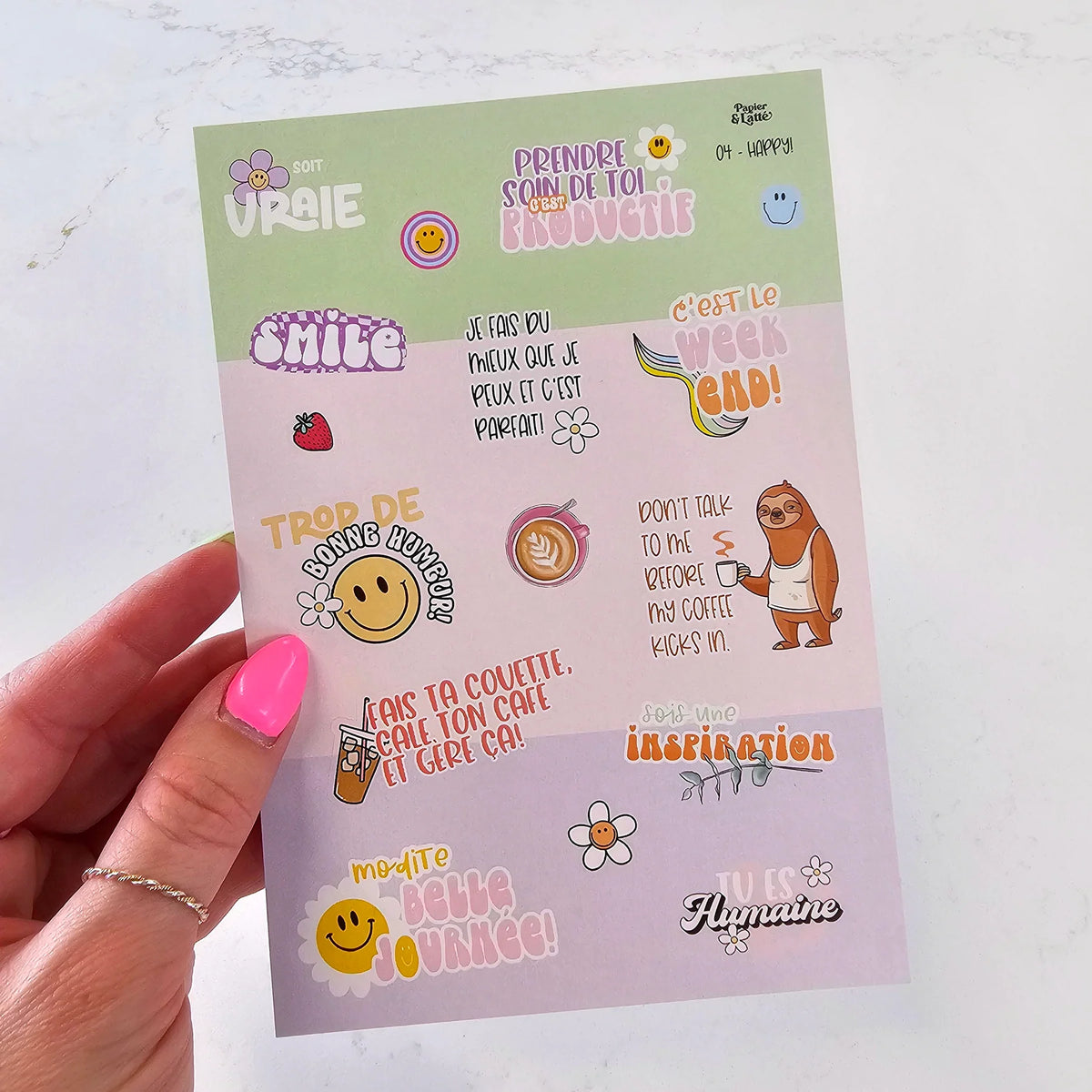 Autocollant Collection Mots - Ensembles De 4 Feuilles