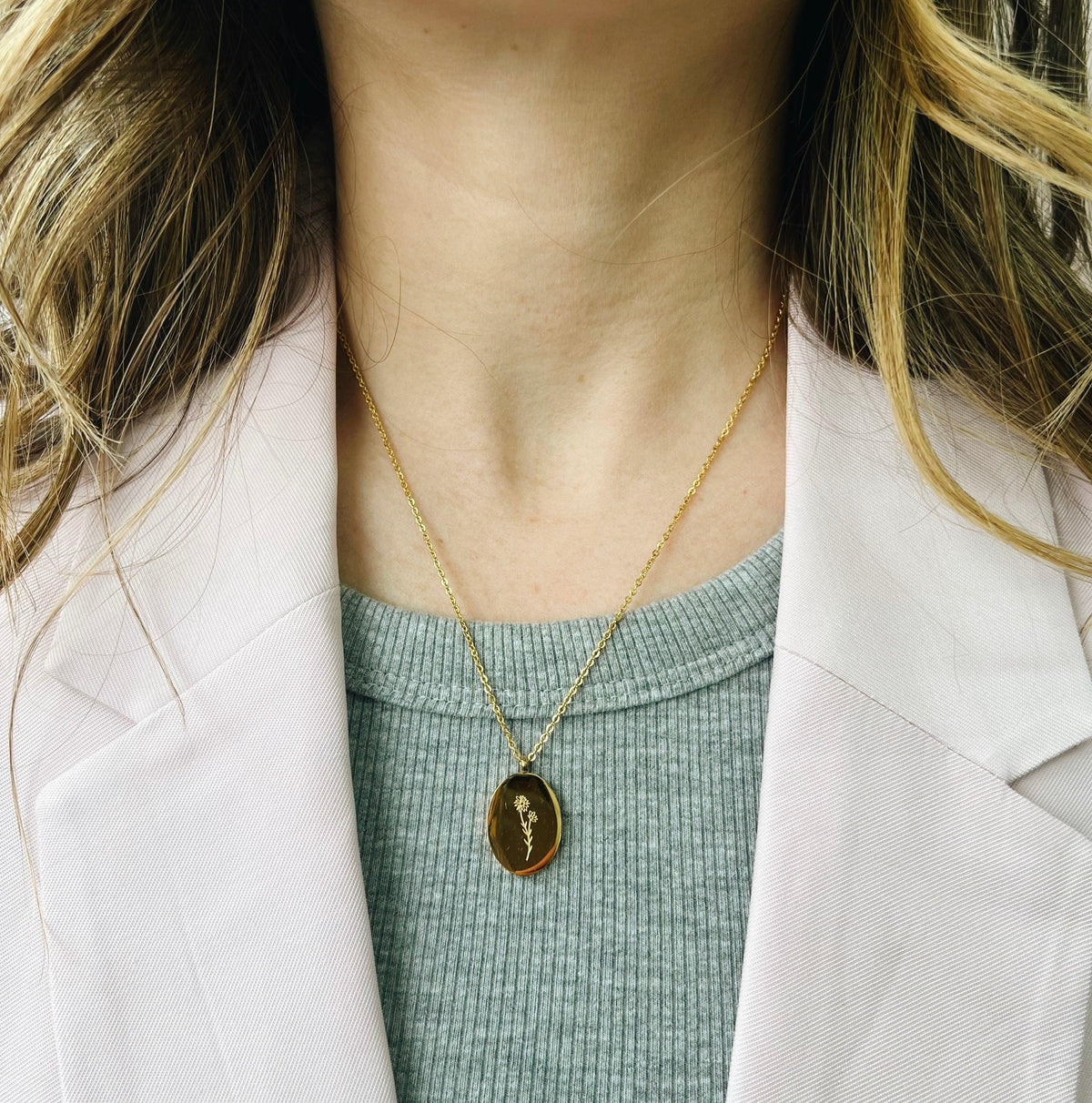 Collier Fleurs De Naissance Or - Octobre