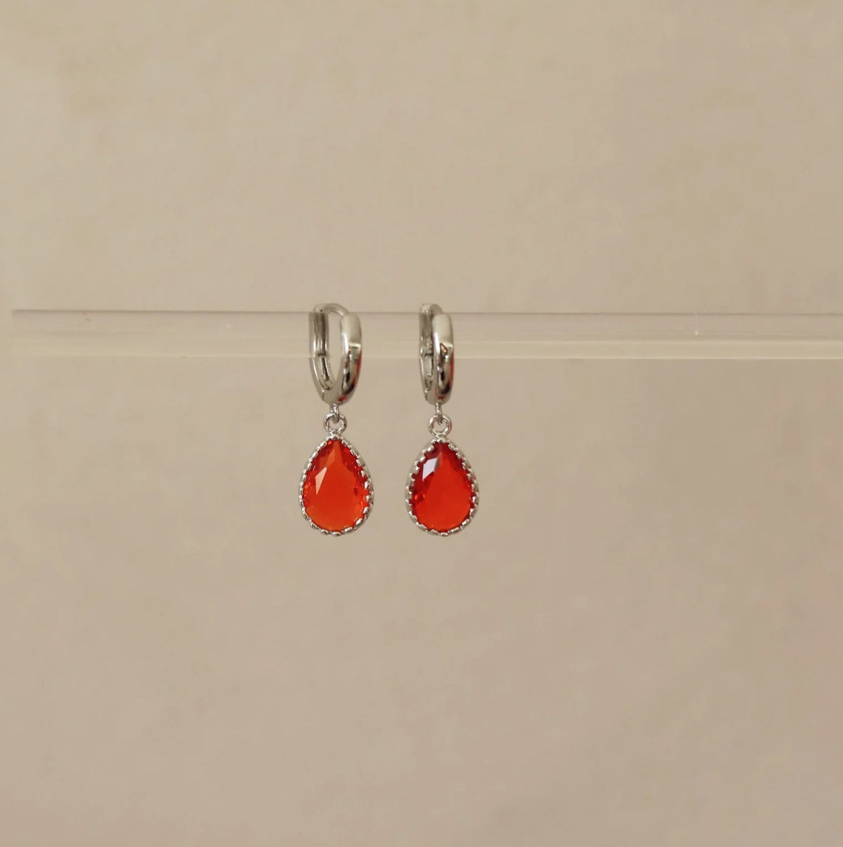 Boucles D'oreilles Dipa Orange Rouge