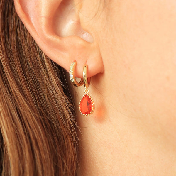 Boucles D'oreilles Dipo Orange Rouge
