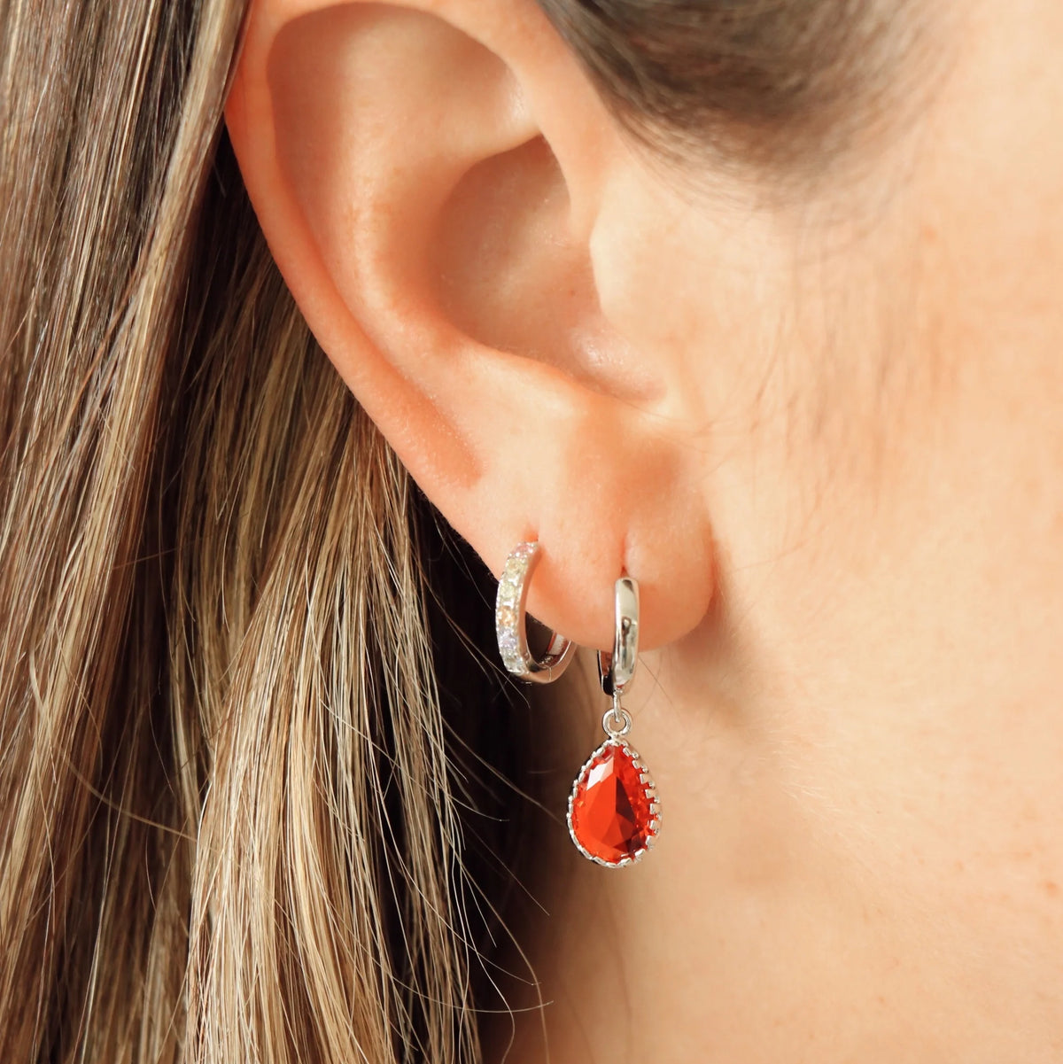 Boucles D'oreilles Dipa Orange Rouge