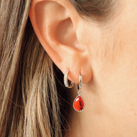 Boucles D'oreilles Dipa Orange Rouge