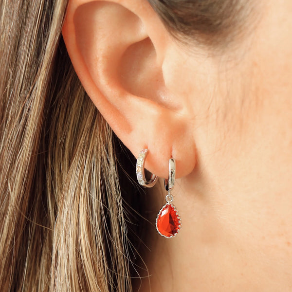 Boucles D'oreilles Dipa Orange Rouge