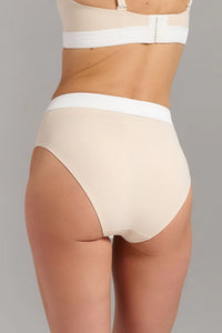 Culotte Taille Haute Coton Biologique Côtelé Beige