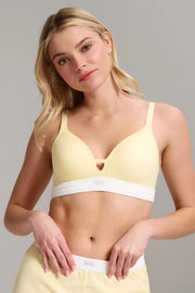 Soutien-Gorge Coton Biologique Côtelé Jaune Limonade