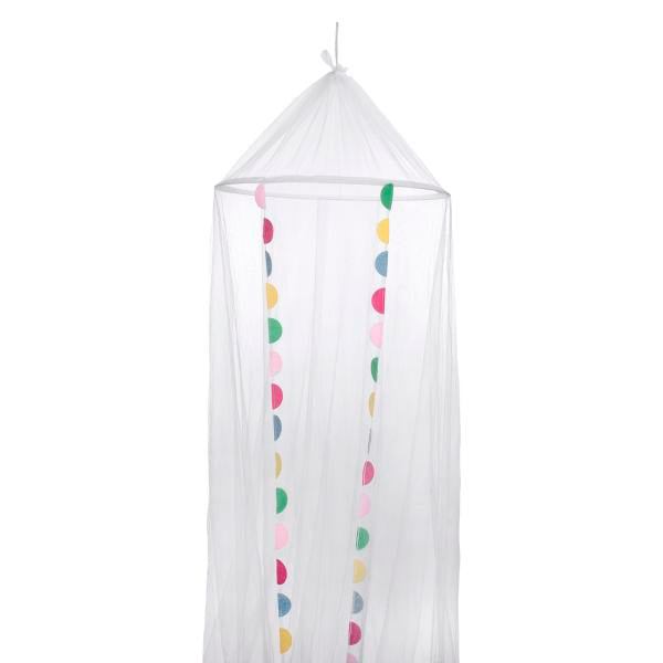 Voile Lit Blanc Motif Coloré