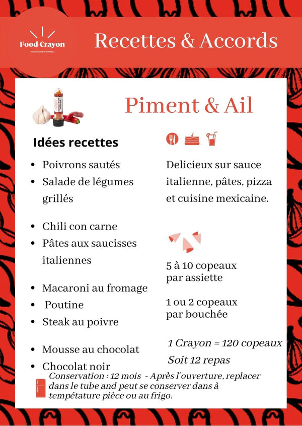 Food Crayon - Piment & Ail
