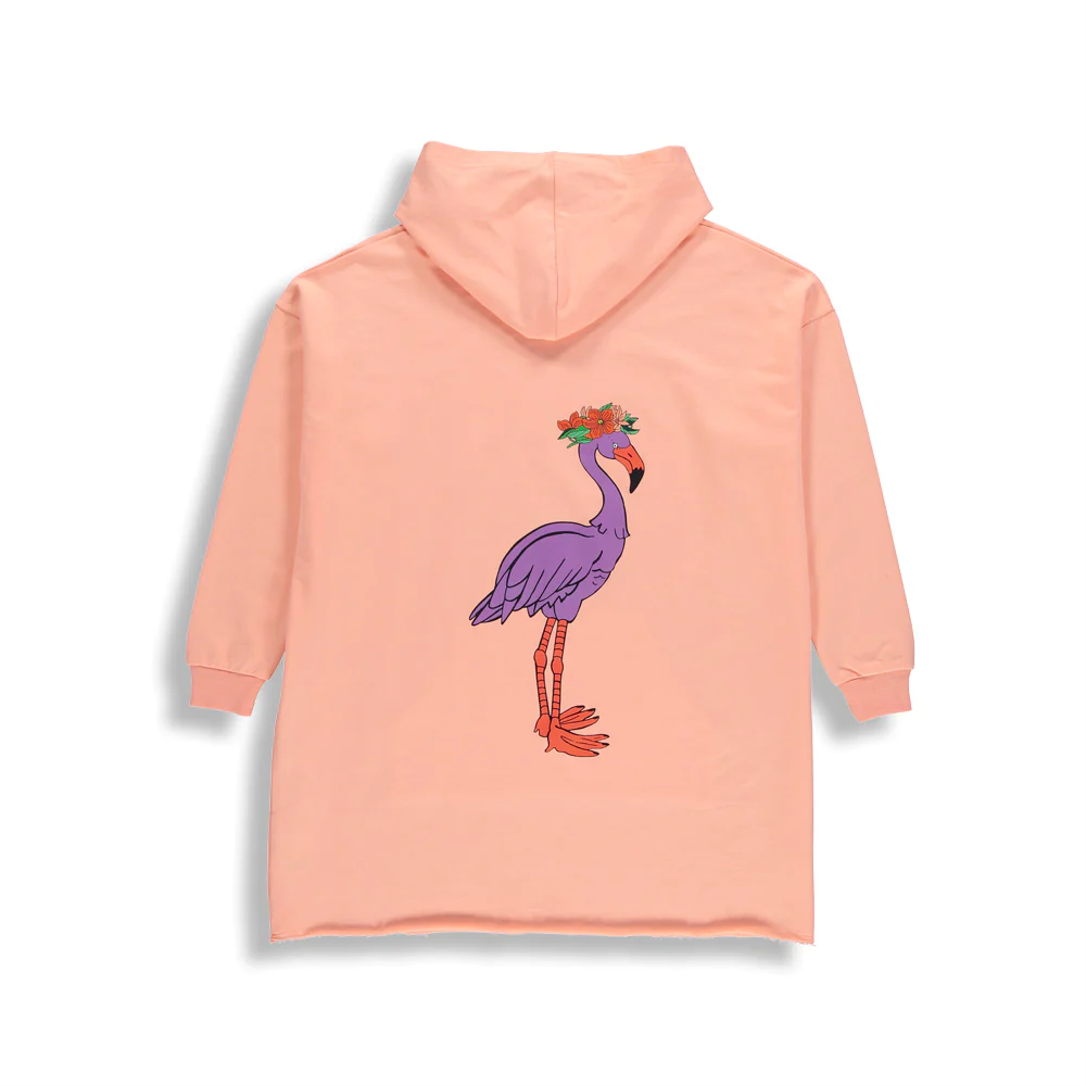 Poncho Flamingo Tropical Peach Femme