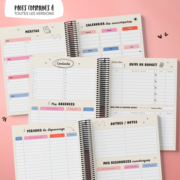 Planificateur Pour Enseignant Librairie Du Quartier - 2025-2026