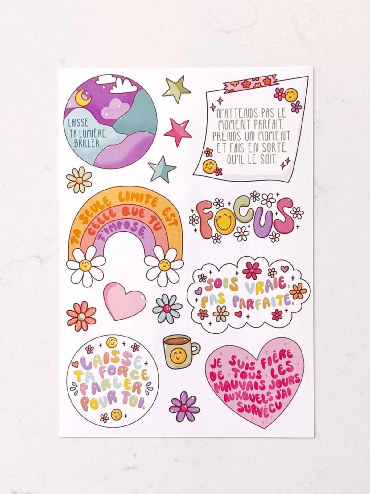 Autocollant - Collab Roxanne Stewart - Ensemble 5 Feuilles