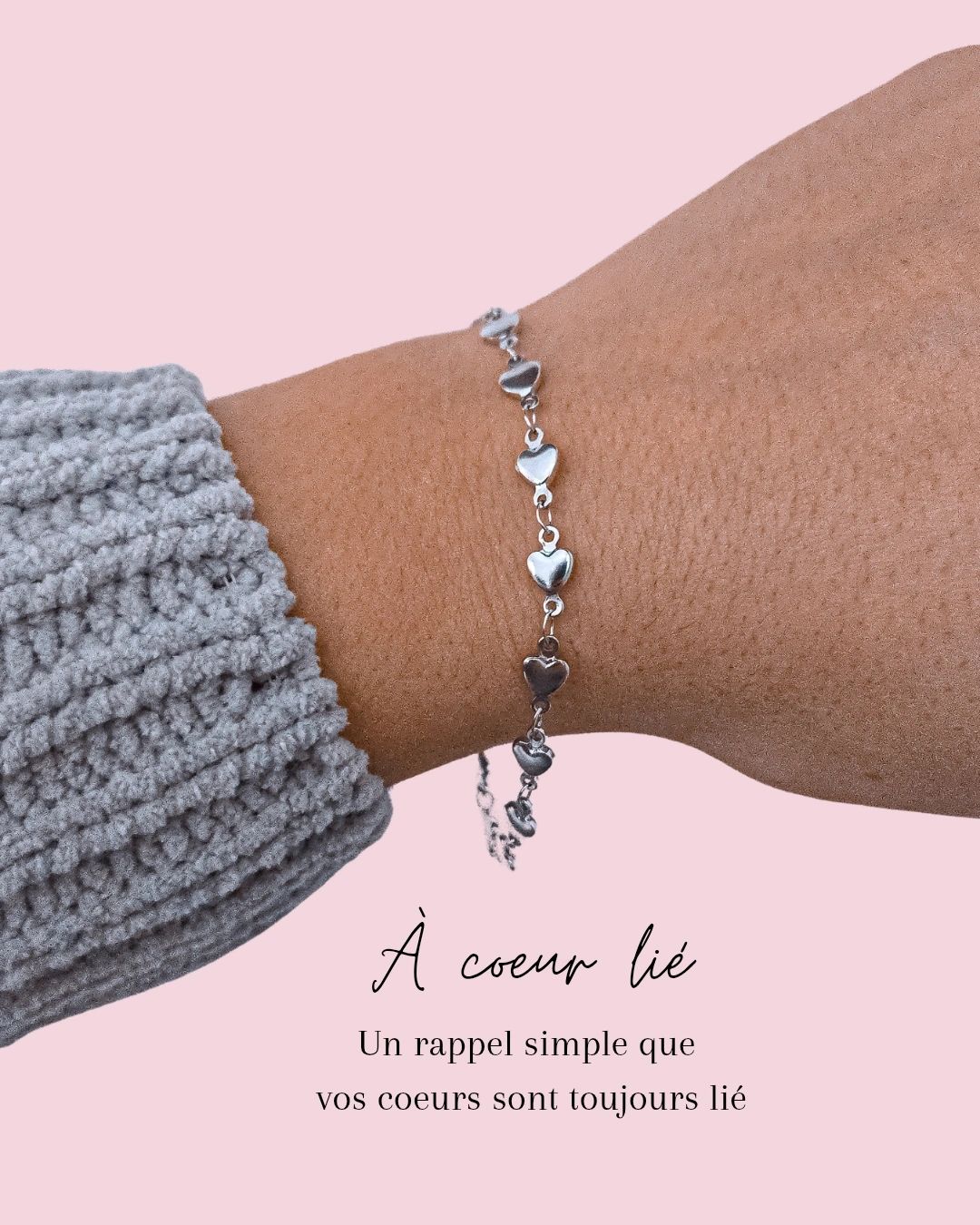 Bracelet Enfant À Coeur Lié Argent