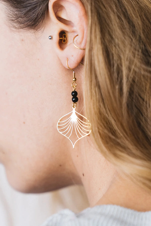 Boucles D'oreilles Sabe Or Onyx