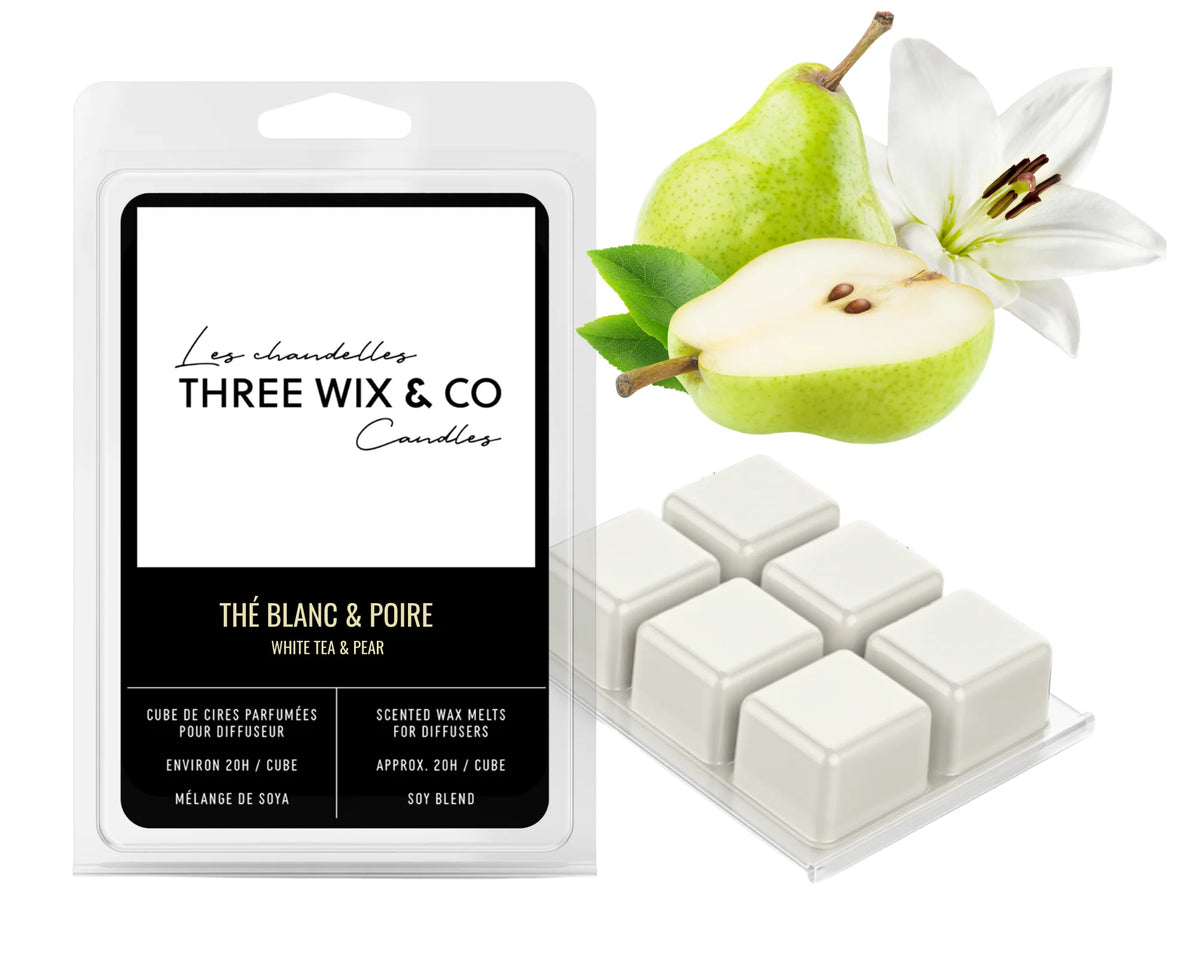 Cube De Cires Parfumées Pour Diffuseur Thé Blanc & Poire