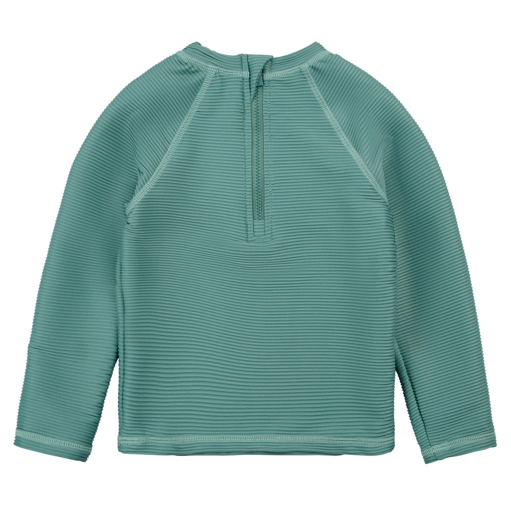 Maillot Dermoprotecteur Côtelé Turquoise À Manches Longues