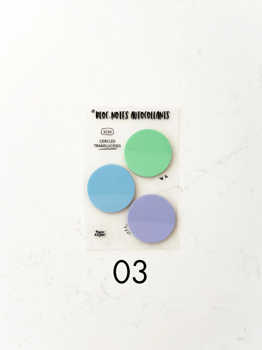 Bloc-Notes Autocollants Translucides Trio Cercles (3 cm) - 03