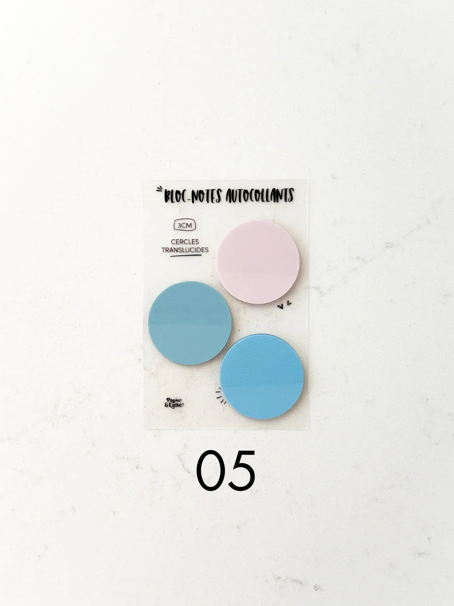 Bloc-Notes Autocollants Translucides Trio Cercles (3 cm) - 05